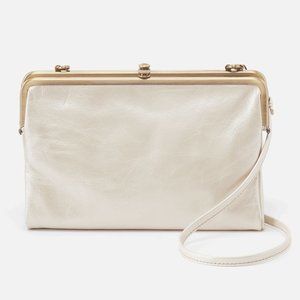 NWT New Hobo Leanne Pearled Ivory clutch crossbody Leather Retired